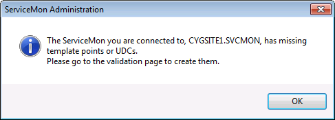 ServiceMon Administration message